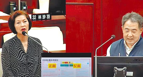 內政部2016年推出「地籍異動即時通」服務,台北市議員汪志冰(左)9日發現北市申請人數僅占全市近21萬不動產所有權人8%,不到1成低到有夠離譜。(摘自台北市議會網站/劉瑋晴台北傳真)