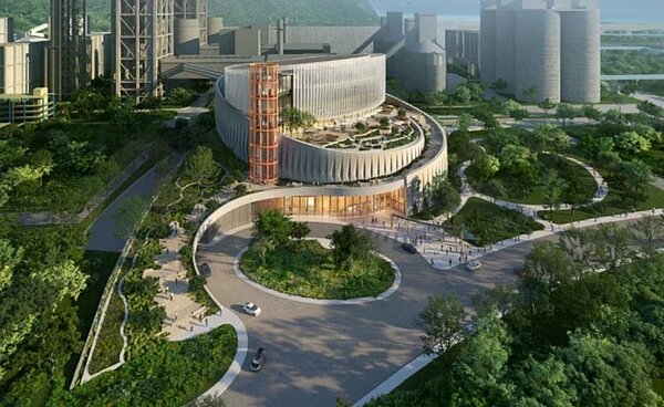 花蓮縣府與台泥合作推動全台首座利用氣化爐處理垃圾,去年12月上路,但受4月3日強震影響大車無法通行,花蓮垃圾已有1個多月無法北運。圖/花蓮縣政府提供