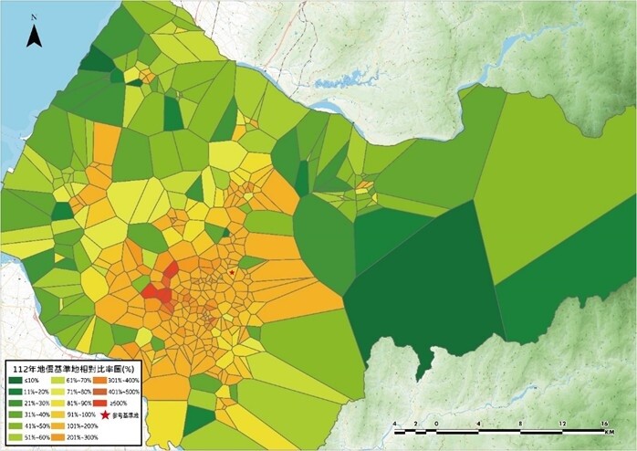 基準地比率分析圖。圖/台中市地政局提供
