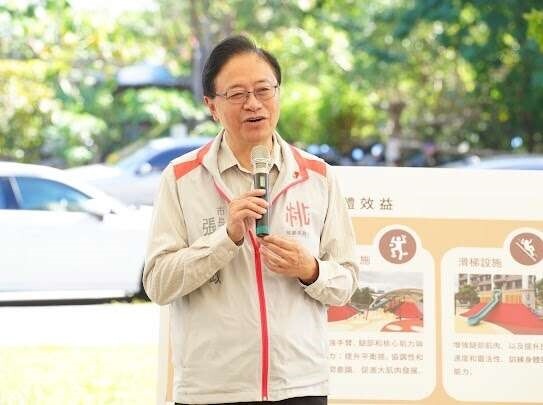 桃園市長張善政出席「經國兒童遊戲場暨幸福路電纜地下化完工視察」。圖：桃園市工務局提供