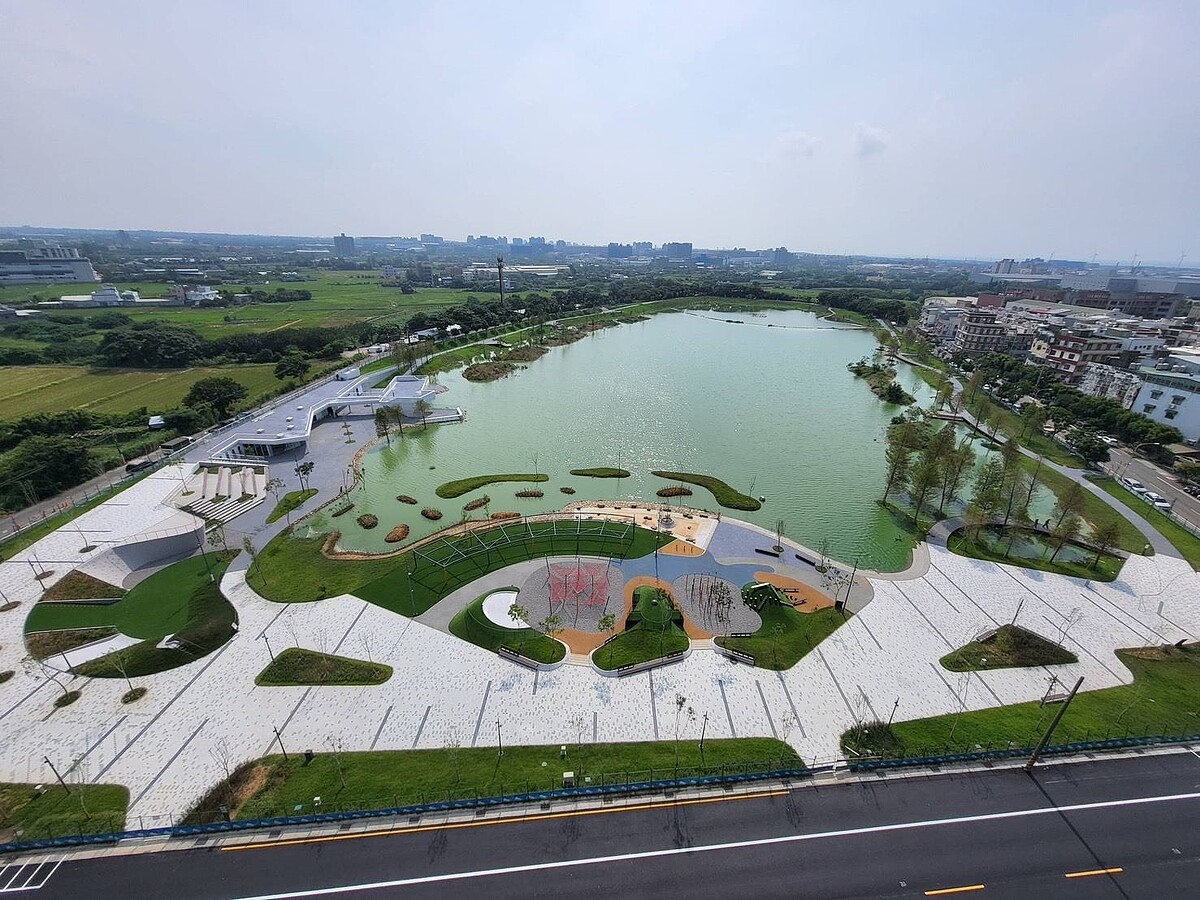 華興池公園空拍。圖／桃園市工務局提供