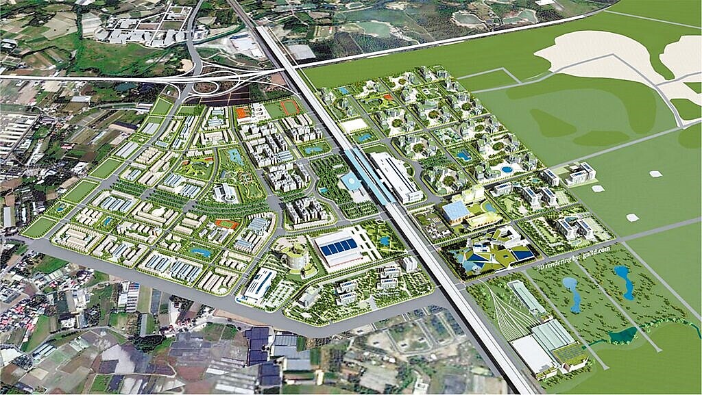 因應未來台南高鐵特定區的停車需求,市議員吳禹寰建議將平面停車場改建為立體停車場,並增加摩天輪立體停車場。圖為位於高鐵特定區南側的沙崙智慧綠能科學城。圖/台南市政府提供