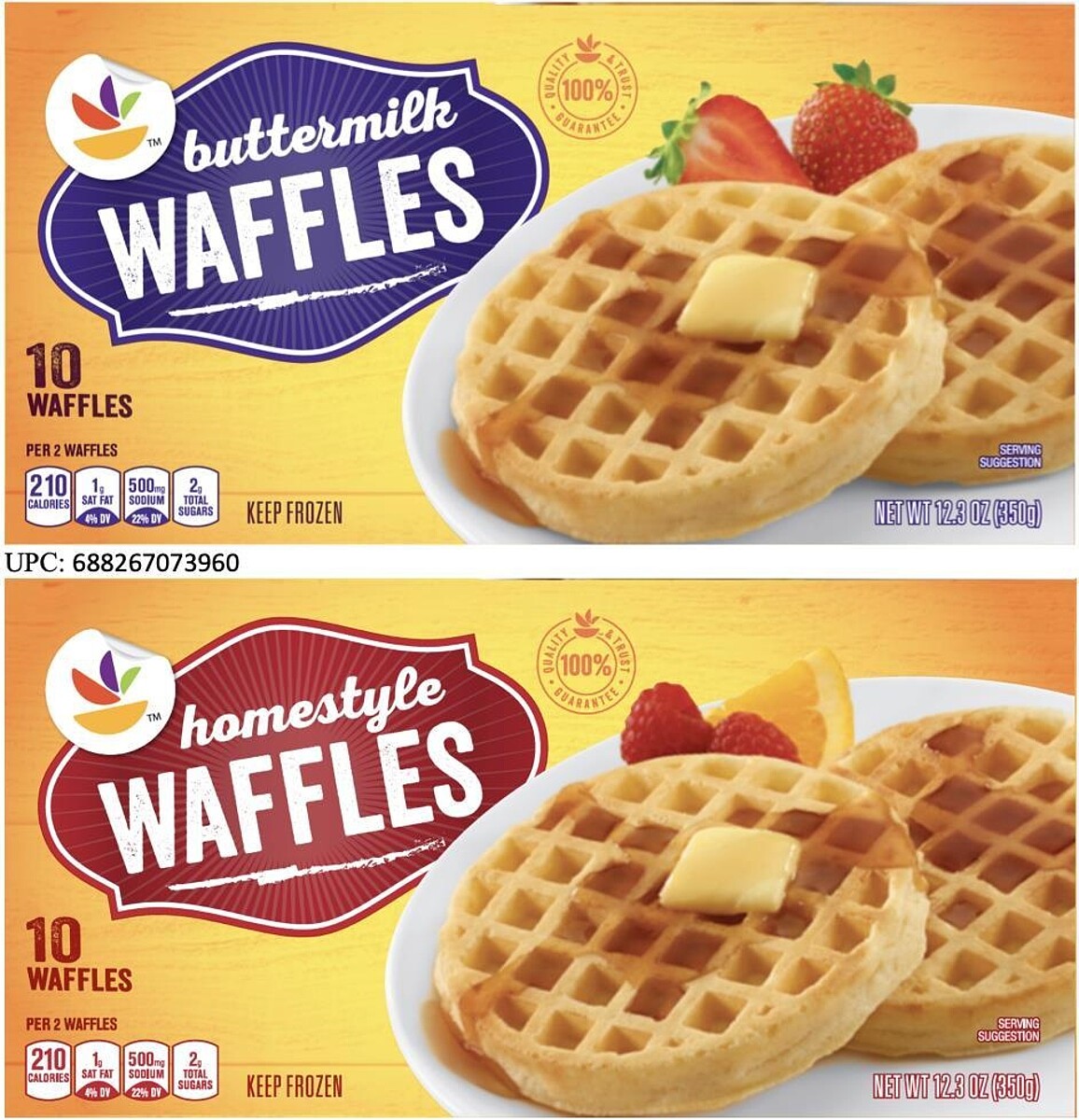 美國和加拿大召回多款冷凍鬆餅,原因為李斯特菌汙染。圖/截取自美國FDA官網