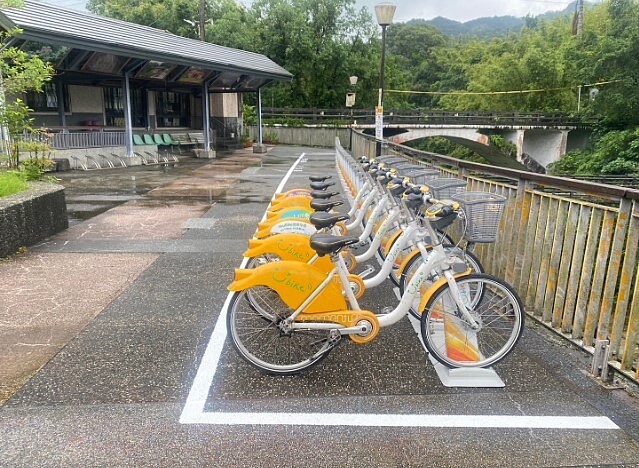 平溪區YouBike租賃站-嶺腳車站。圖／新北市政府提供