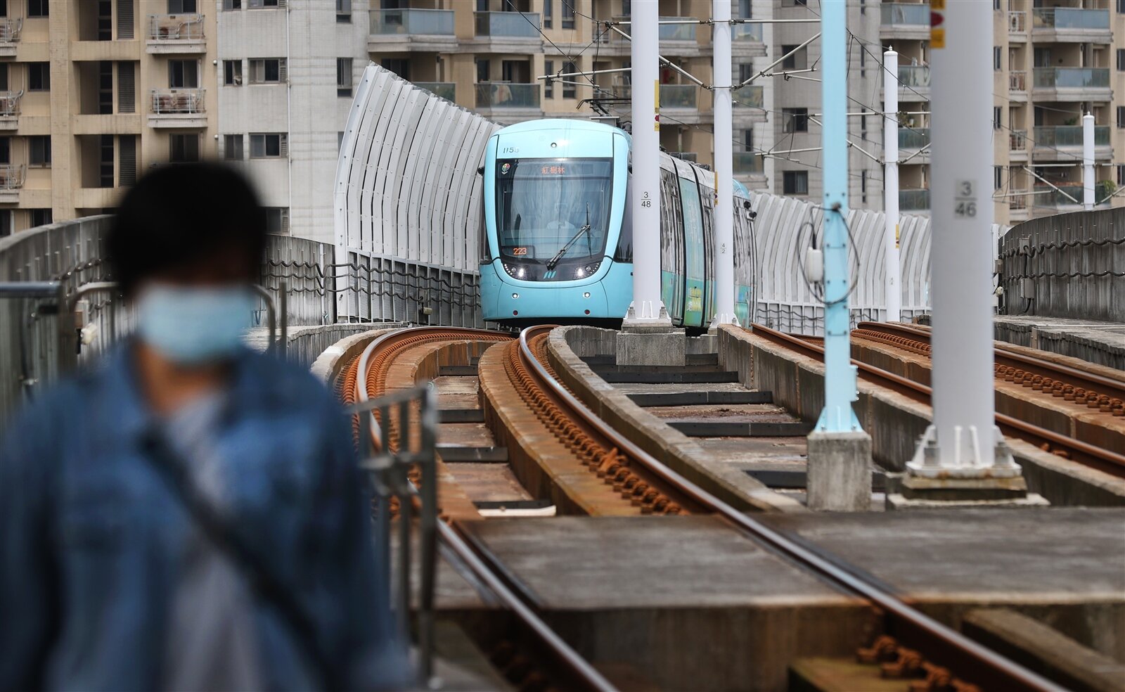 新北淡海輕軌捷運列車。本報資料照