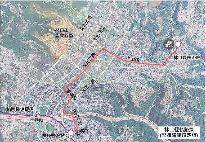 林口輕軌規畫路線。圖／新北市捷運局提供