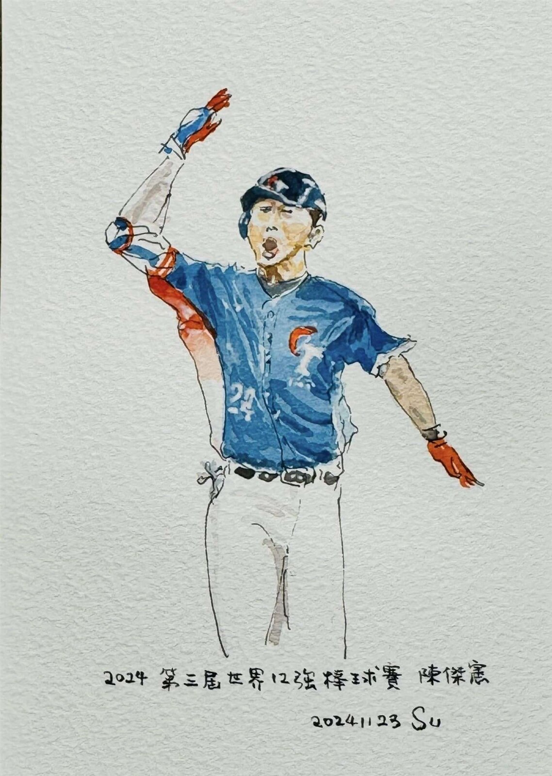 蘇俊賓也幽默的說,如果您的偶像沒有很像的話,這是正常的,因為其實他靜下來畫也不會太像。圖:翻攝自蘇俊賓臉書