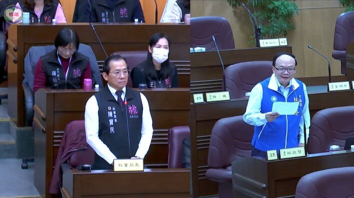 林政賢就凍卵營養補助金、桃園市復康巴士、敬老愛心卡及遊民問題處理委員會等議題提出質詢。圖:林政賢提供