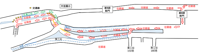大佳國小周邊改道動線。圖/台北市交通管制工程處提供