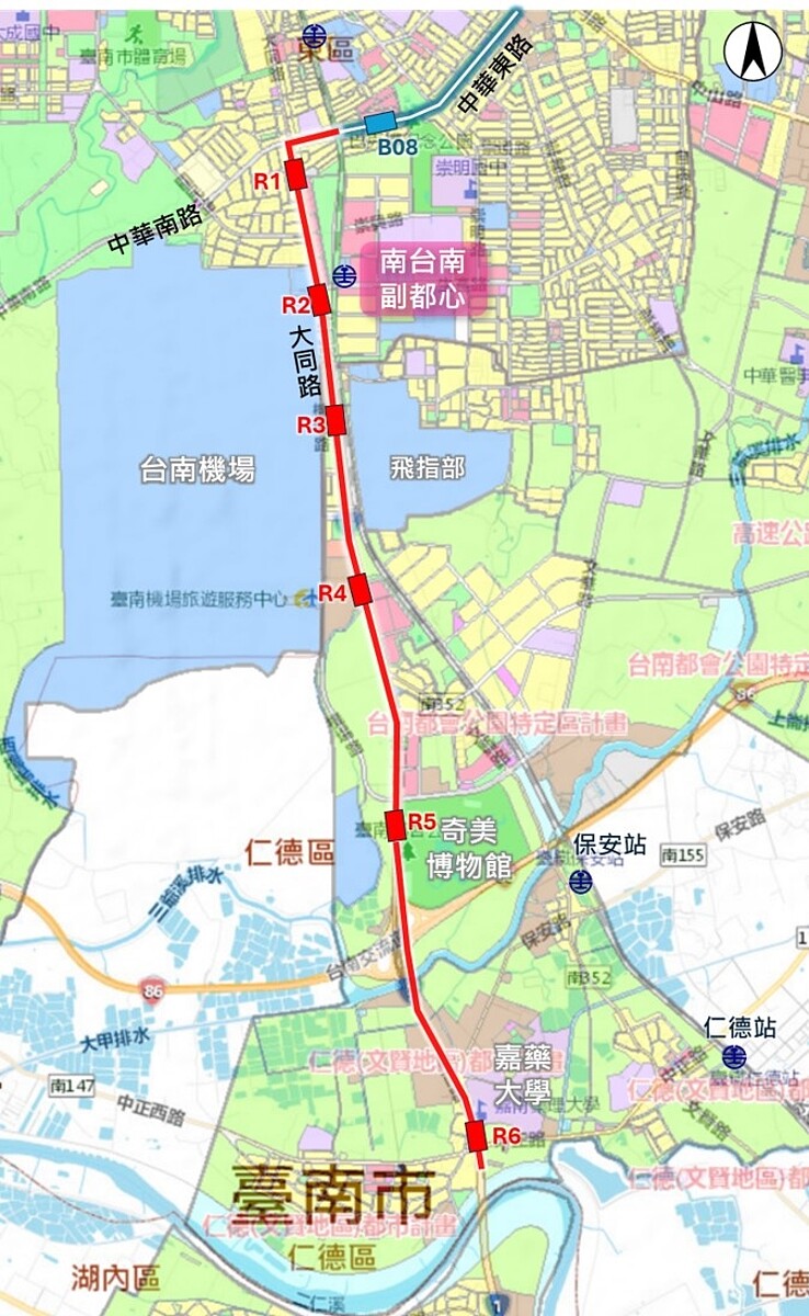 台南捷運紅線示意圖／交通局提供