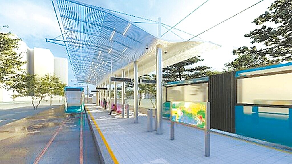 淡海輕軌V25車站模擬圖。圖/新北市捷運局提供