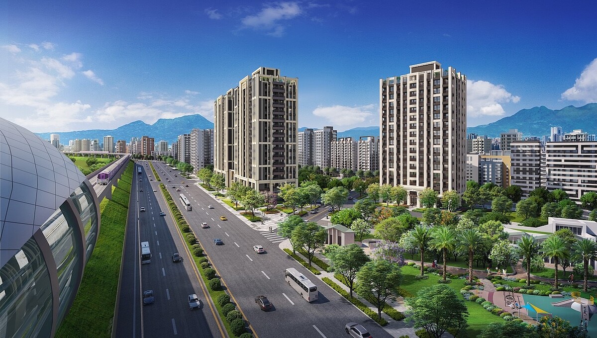 「公園yoyo」具景觀第一排、雙公園優勢。3D示意圖/現場提供