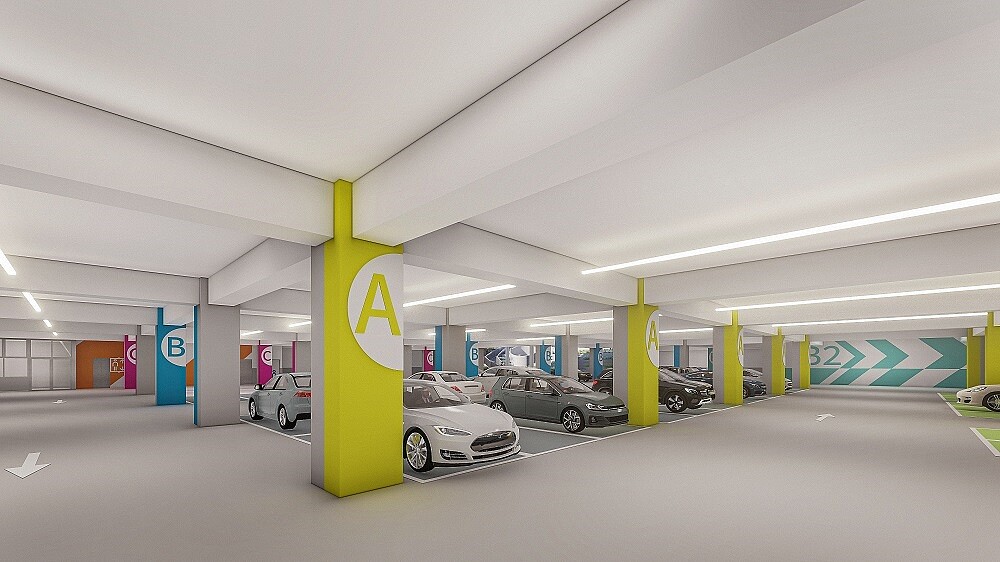 敦化公園地下停車場模擬圖。圖/台中市府提供