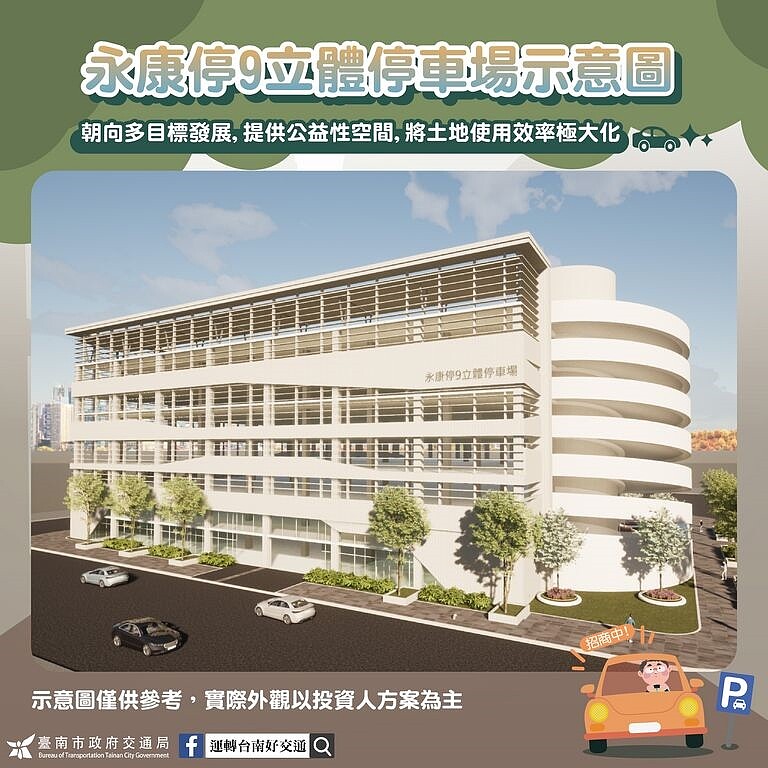 永康停9停車場示意圖。圖／台南市交通局提供