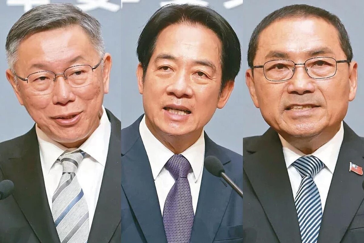 由左至右，分別為時任總統候選人，柯文哲、賴清德、侯友宜。 圖／聯合報系資料照