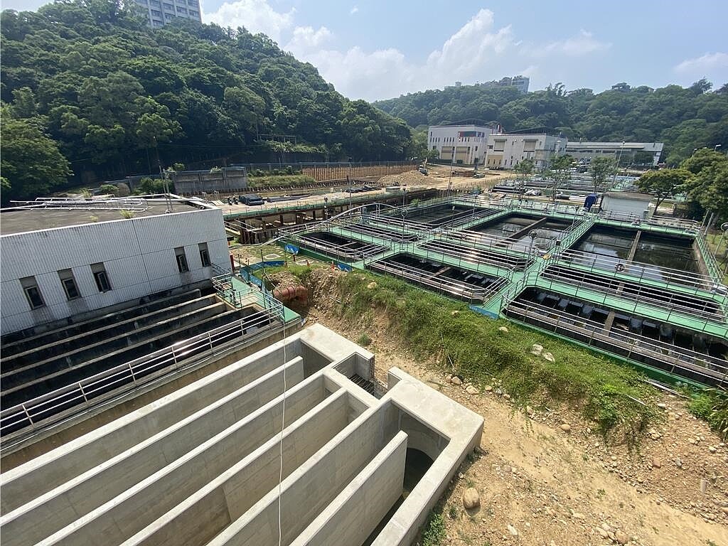 林口水資中心第2期施工空拍圖。圖/新北市水利局提供