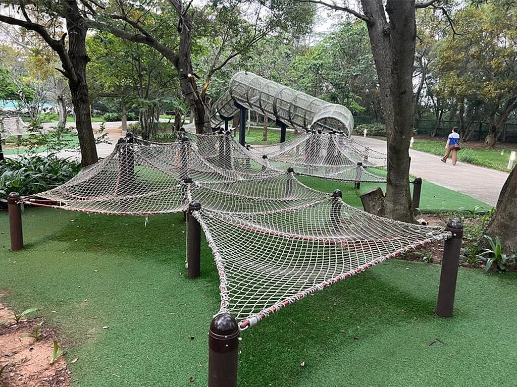 大甲鐵砧山人潮驟減,台中市觀旅局近期啟動遊戲場優化工程,盼再吸引人潮回籠。圖/台中市觀旅局提供、陳淑娥台中傳真