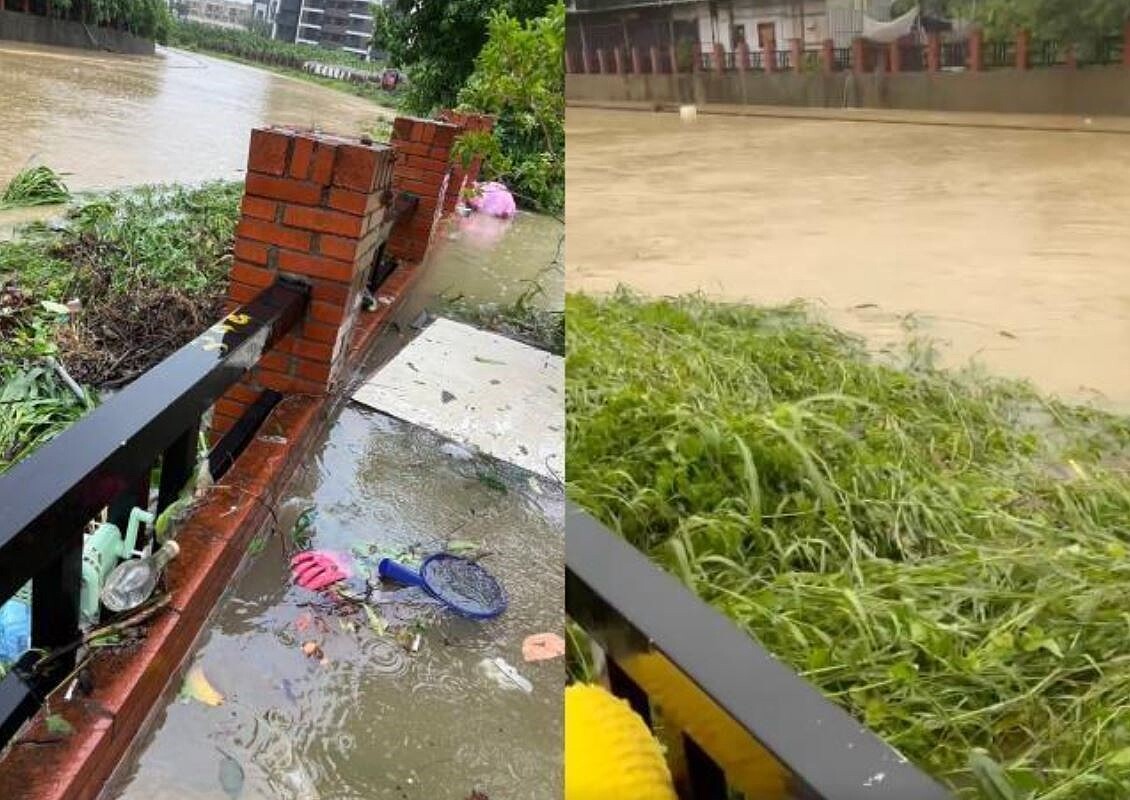 凱米颱風造成高雄仁武地區嚴重積水災情，當地人長年處在淹水惡夢，有民眾近日組成「仁武人淹水自救會」提供市府意見，更痛批市長陳其邁治水承諾跳票。圖／翻攝自臉書「仁武人淹水自救會」
