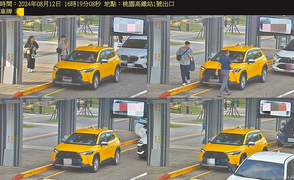 桃園市警察局推動科技執法，7月1日起桃園高鐵站1號門、8號門臨時接送區，在原先的「違規停車偵測科技執法設備」加設2支「前置攝影鏡頭」，以拍攝前車牌，與5、6月相比，7、8月平均每日取締46.5件，違規情形上升69％。圖／警方提供