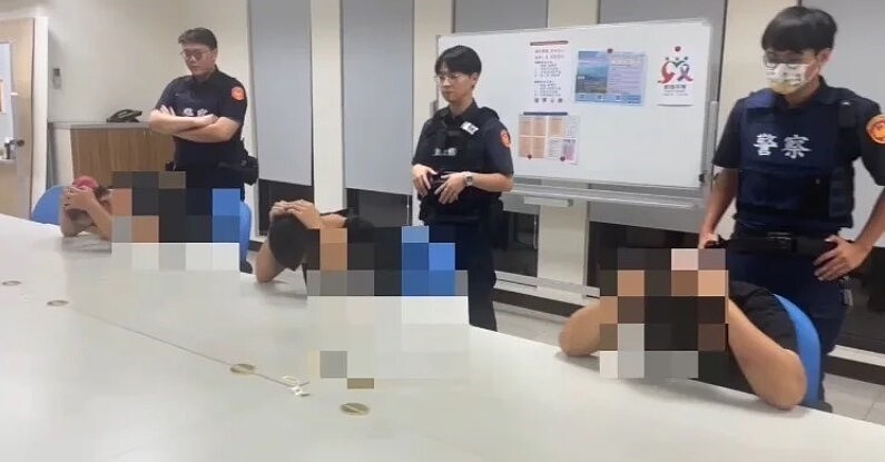 台北市大安區警方逮獲幫派份子。圖/記者翁至成翻攝