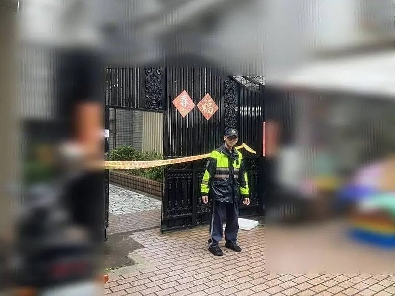 高雄市鳳山區新富路某棟大樓14日上午8時許發生一起墜樓意外，43歲吳姓女子和7歲女兒墜樓送醫雙雙宣告不治。圖／記者石秀華翻攝
