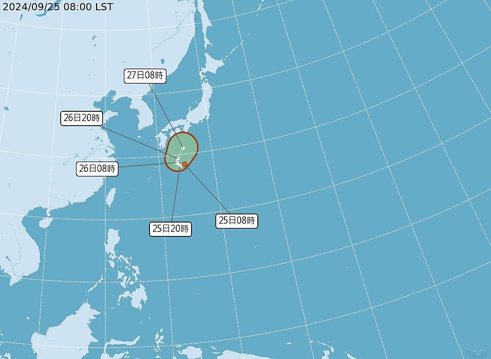 第20號熱帶性低氣壓TD20上午8時生成，日本氣象廳中午發布增強為今年第16號颱風「西馬隆」。圖／擷取自中央氣象署網站
