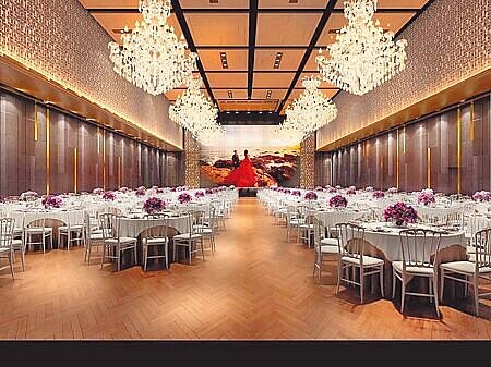 新天地陸續砸重金改裝台中與台北宴會館，搶攻婚宴市場商機。圖∕曾麗芳