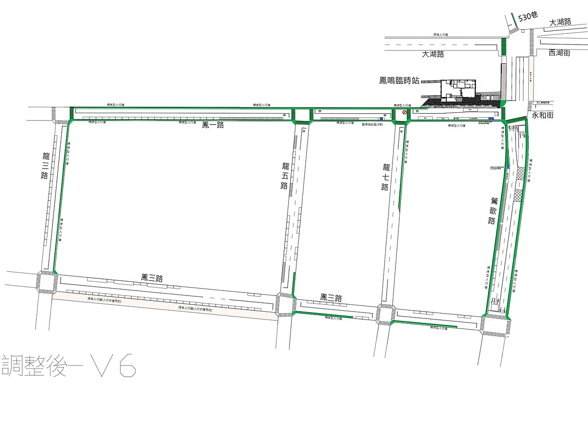 臺鐵鳳鳴站周邊道路配置及設施。圖／新北市政府提供