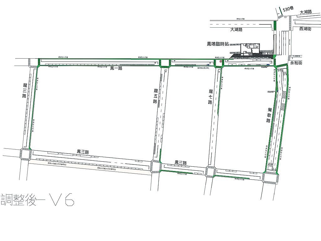 鶯歌鳳鳴臨時站預計11月啟用,新北市交通局於車站周邊200公尺範圍規畫人本通行環境。(新北市交通局提供/陳慰慈新北傳真)