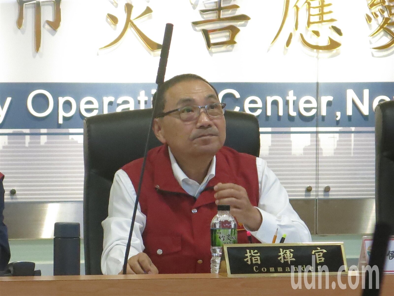 山陀兒颱風來襲今颱風假遭質疑,新北晚間再開災變會報,市長侯友宜主持。記者李成蔭/攝影