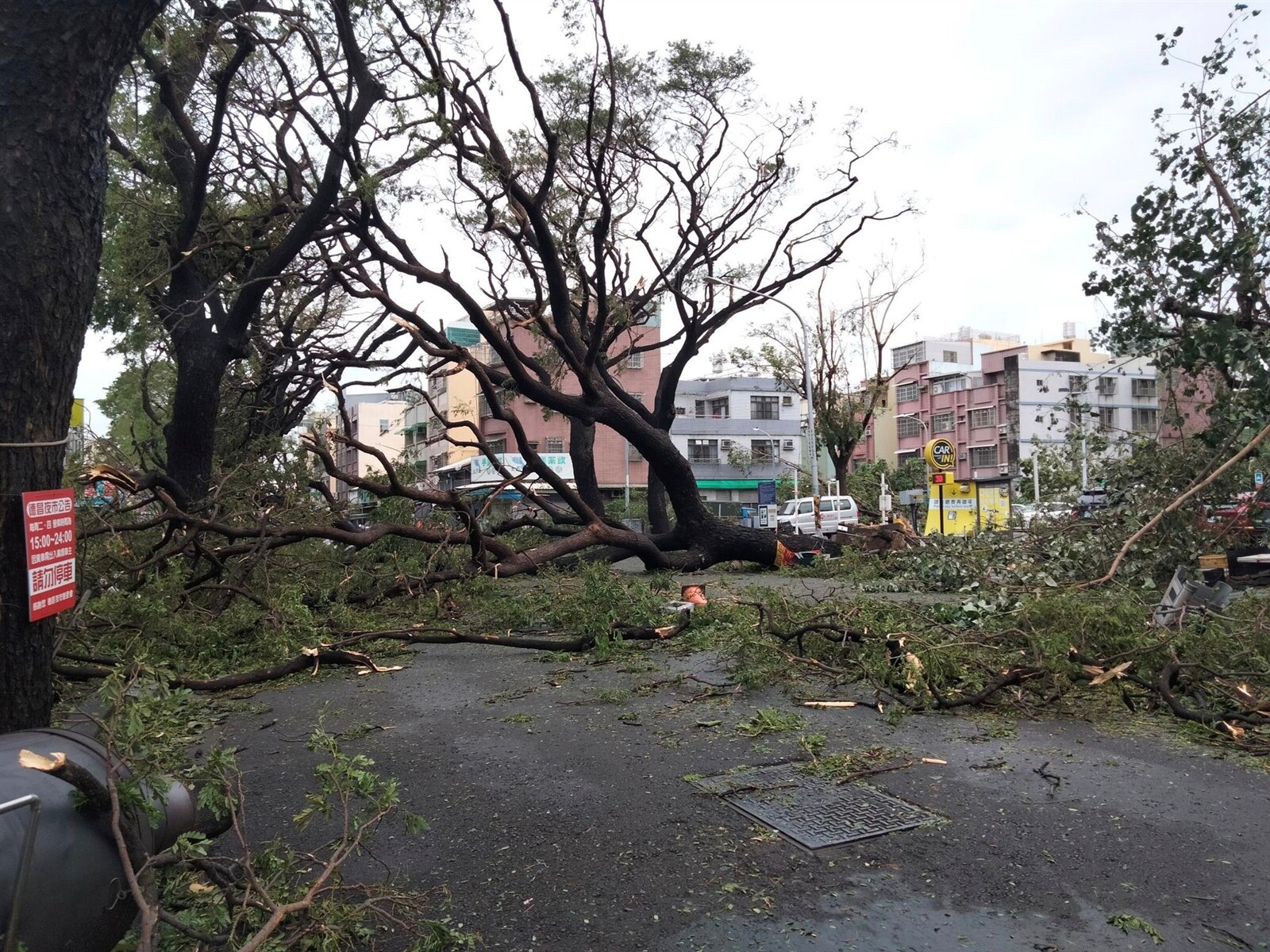 強風豪雨襲擊高雄造成重大災情。圖／讀者提供