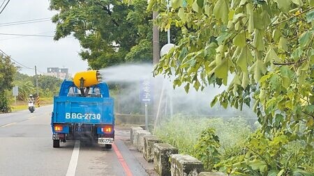 
雙北登革熱疫情嚴峻，桃園市雖20例都是境外移入，但颱風過後擔心積水孳生病媒蚊，環保局4至6日加強清除病媒蚊。（賴佑維攝）
