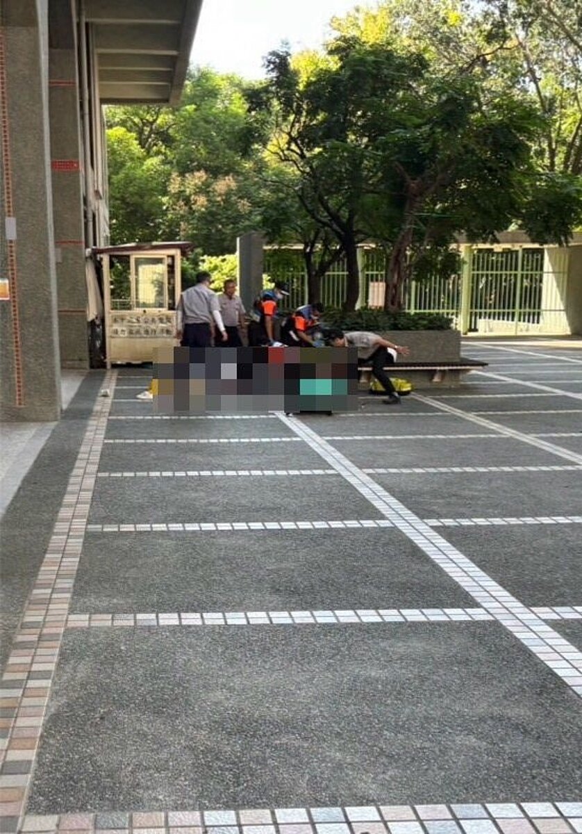 台南市某大學女學生疑似墜樓,當場沒有生命跡象。圖/民眾提供