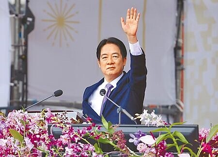 113年國慶大會,賴清德總統發表談話。(陳俊吉攝)