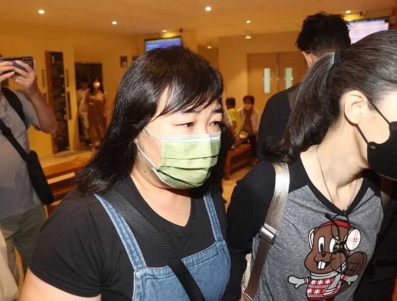 廖慧珍神情哀戚現身汪建民靈堂。圖/讀者提供