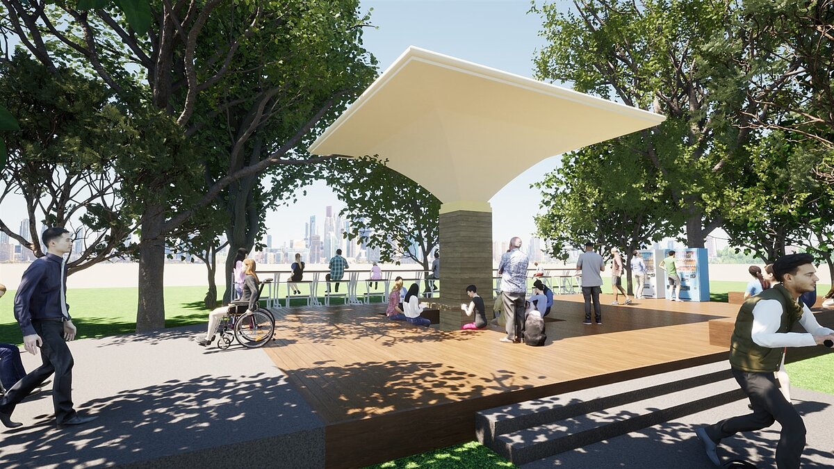 新店溪洲河濱公園規劃3休憩亮點串聯碧潭、陽光運動區。圖/新北市高工處提供