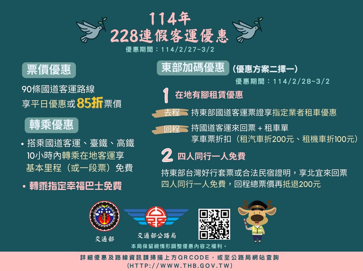 持台鐵、高鐵、國道客運同一電子票證,於10小時內轉乘在地市區客運或公路客運路線,即可享受一段票或基本里程免費優惠。圖:中壢監理站提供