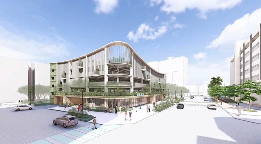 彰化縣政府斥資約5.4億元,計畫將縣府側門彰化市南郭路平面停車場改建為地下1 層及地上4 層立體停車場,預定明年9月完工,可提供280席小型車停車格及 610席機車格。圖/縣府提供