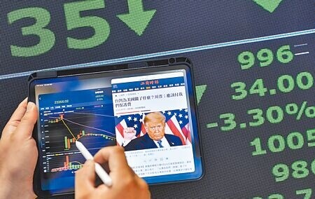 
美國總統川普關稅戰提早開打，台股周一開盤指數重挫恐怕跑不掉。（本報資料照片）
