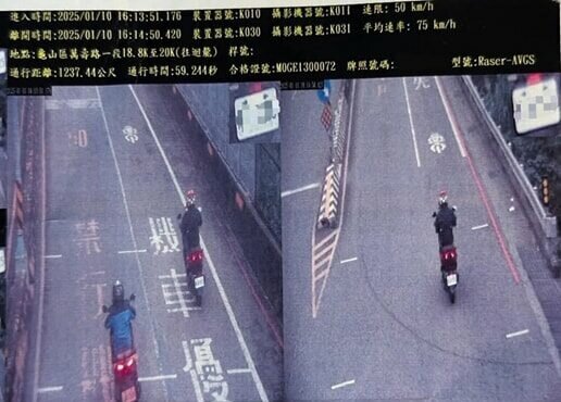 近日桃園市龜山區萬壽路一段設置的區間測速系統引發爭議。圖：翻攝自threads