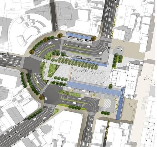 站前廣場改造示意圖。圖/台南市都發局提供