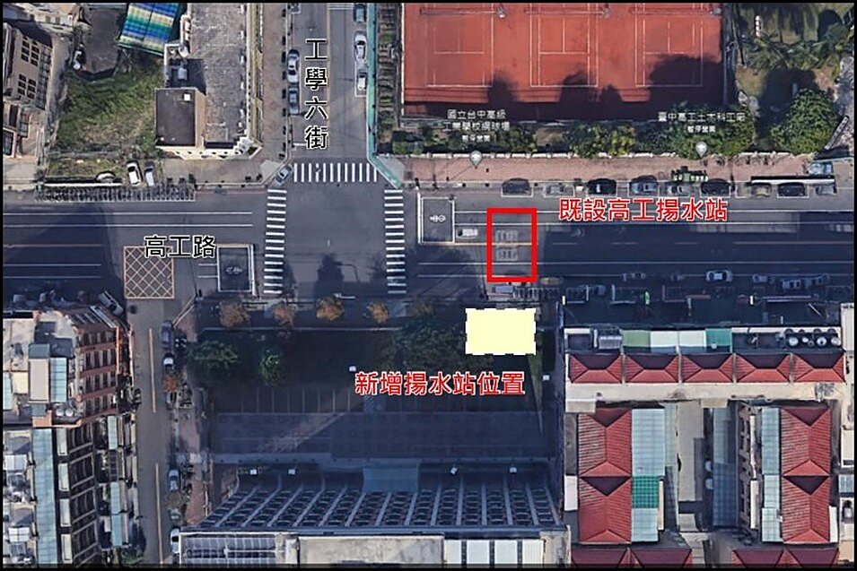 水下水道高工路揚水站遷建工程位置圖/水利局提供