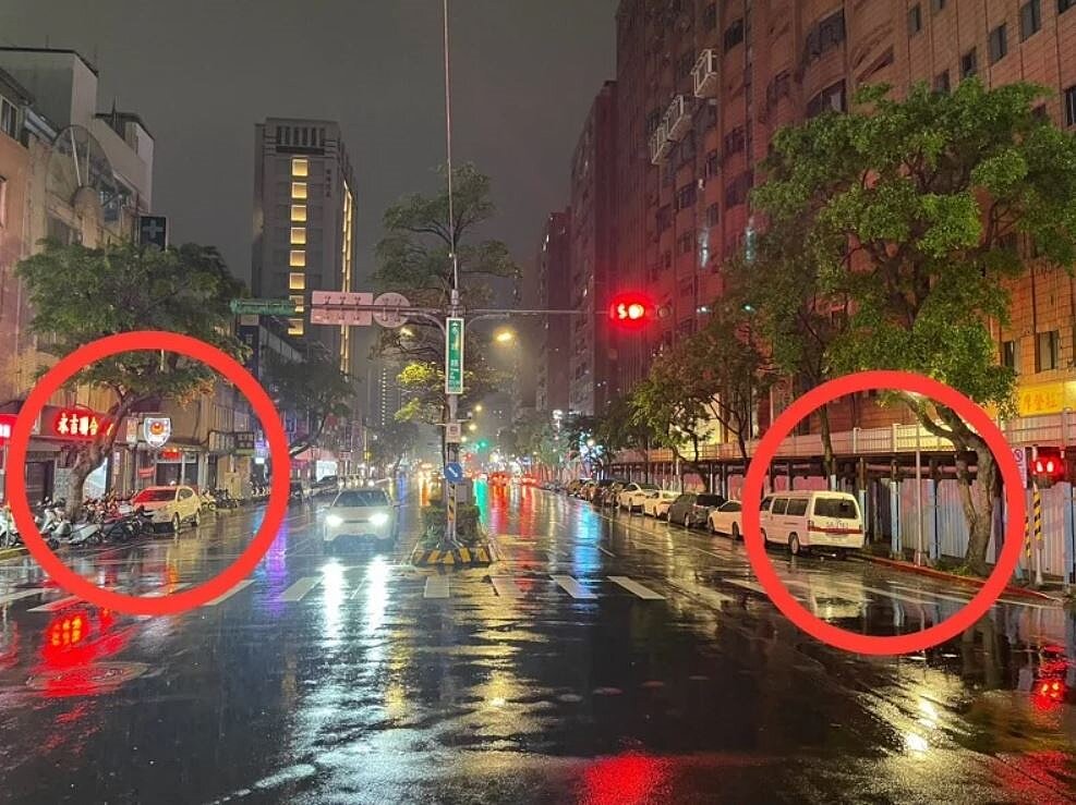 高姓、李姓男子涉嫌潛入台北市信義區一處都市更新案基地,偷剪電纜線,位於派出所對面,凌晨被員警巡經發現逮捕。記者李奕昕/翻攝