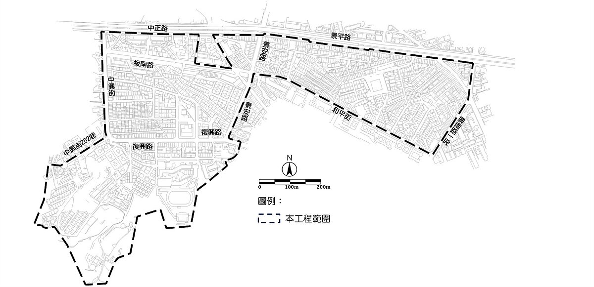 中和地區污水下水道系統第三期工程第一標分支管線及用戶接管工程施工範圍圖。圖/新北市水利局提供