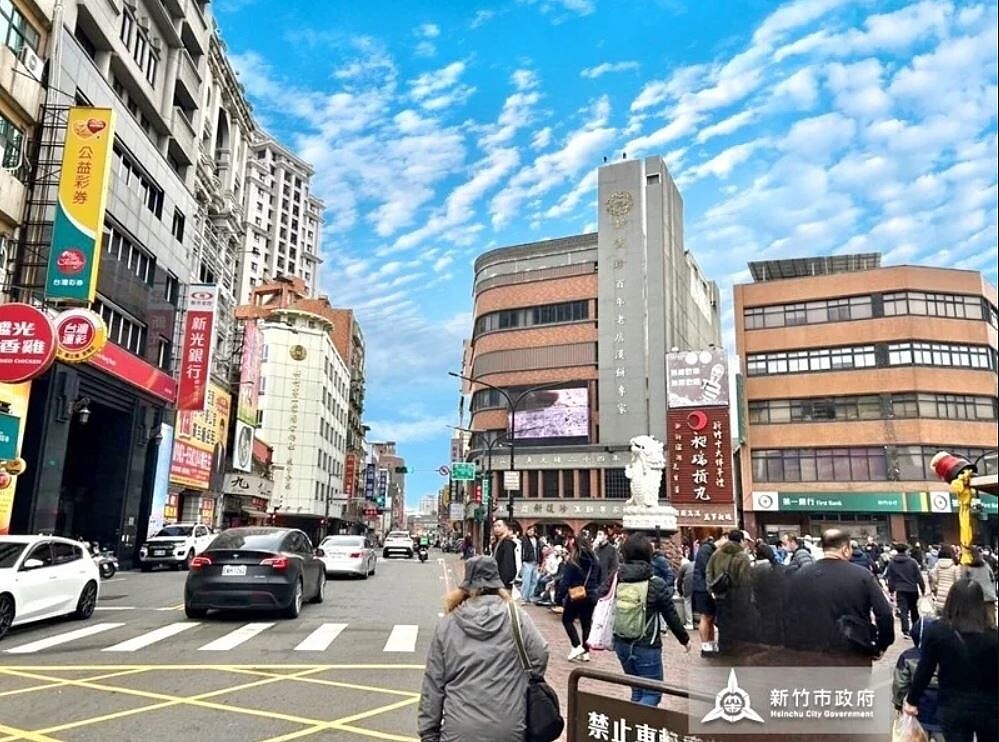 新竹市地王由城隍廟旁中山路角地蟬聯，每坪約151萬元。圖／新竹市政府提供
