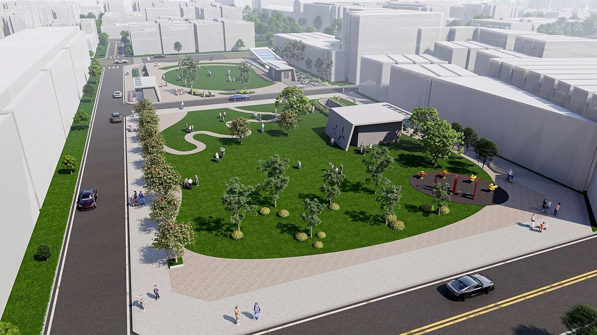 延平路平面停車場將擴增改建為地下2層停車場。圖/新竹市交通處提供