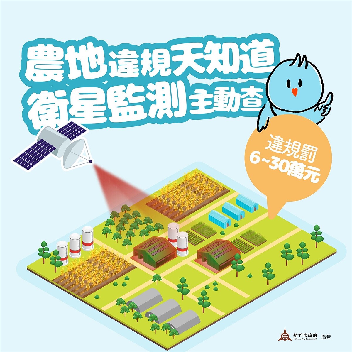 竹市府提醒土地勿違規使用以免受罰。圖/新竹市地政處提供