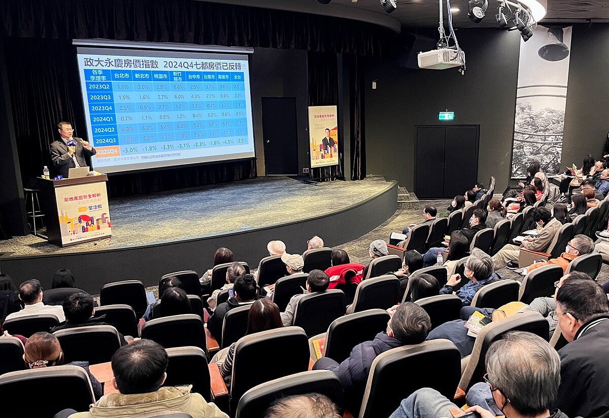 政大永慶房價指數數據顯示,受到銀行房貸緊縮和央行選擇性信用管制影響,2024第四季房價已經出現下跌。圖/永慶房產集團提供