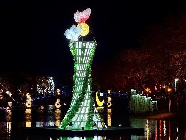 月津港燈節「月津四季」正式亮相啟燈。圖／台南市政府提供