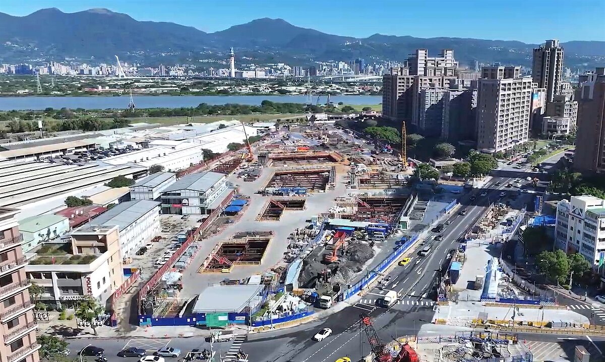 北環段機廠空拍鳥瞰圖。圖/新北市捷運局提供